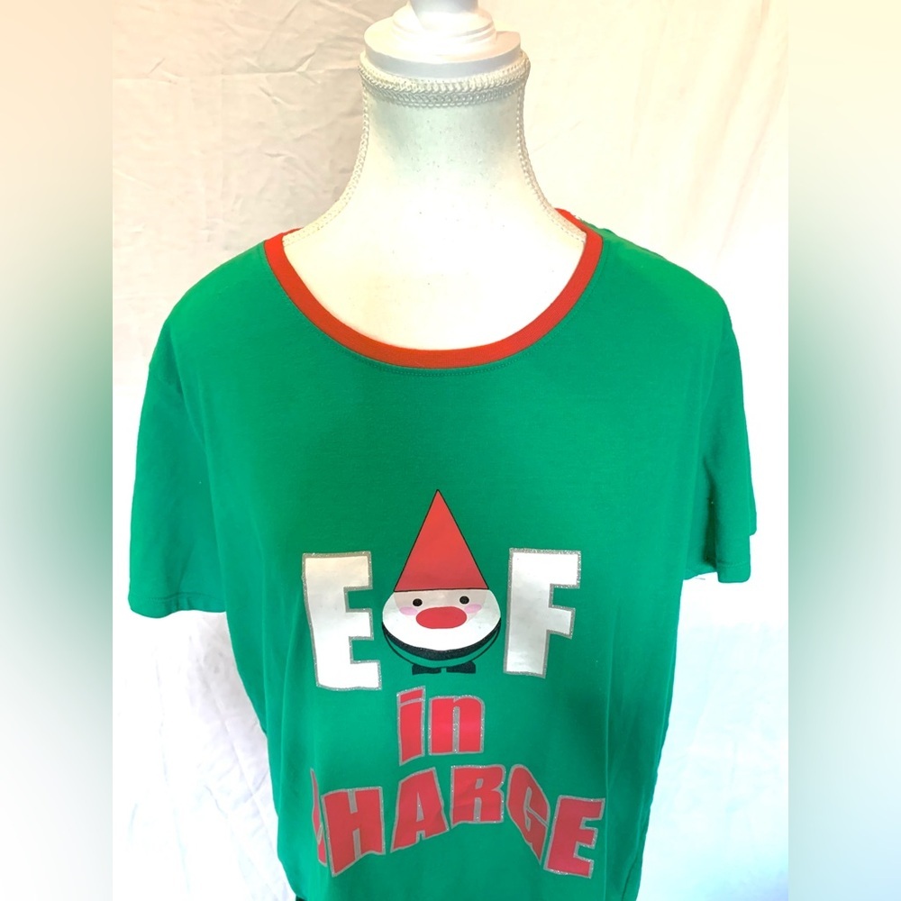 George Cotton Funny Christmas Graphic‎ T-Shirt Green XL - Picture 3 of 5